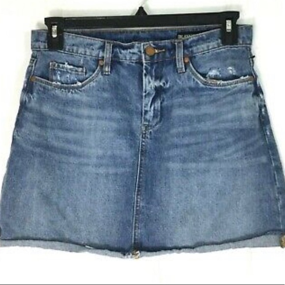 Blank NYC Dresses & Skirts - BLANK NYC Blue Denim Distressed Raw Hem Mini Skirt